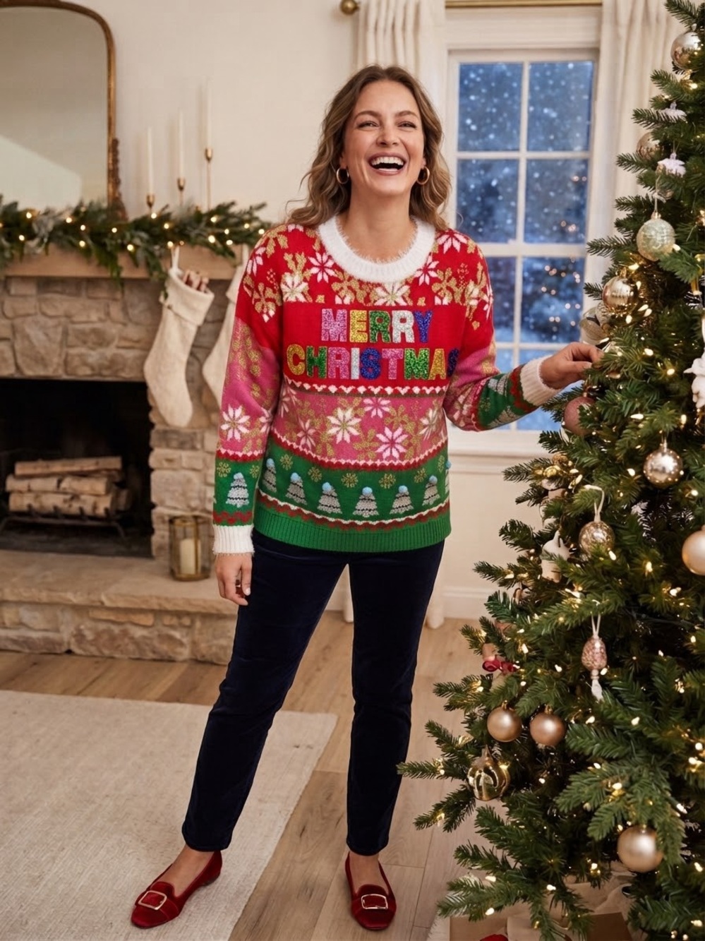 Holiday time festive sweater